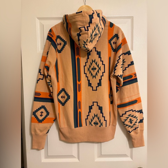 Champion x UO Reverse Weave Southwestern Print Hoodie Men’s M Women’s L Unisex - Picture 4 of 7